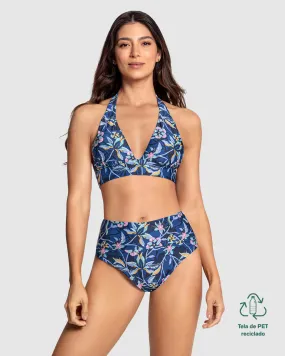 Bikini de top silueta halter y panty tiro alto