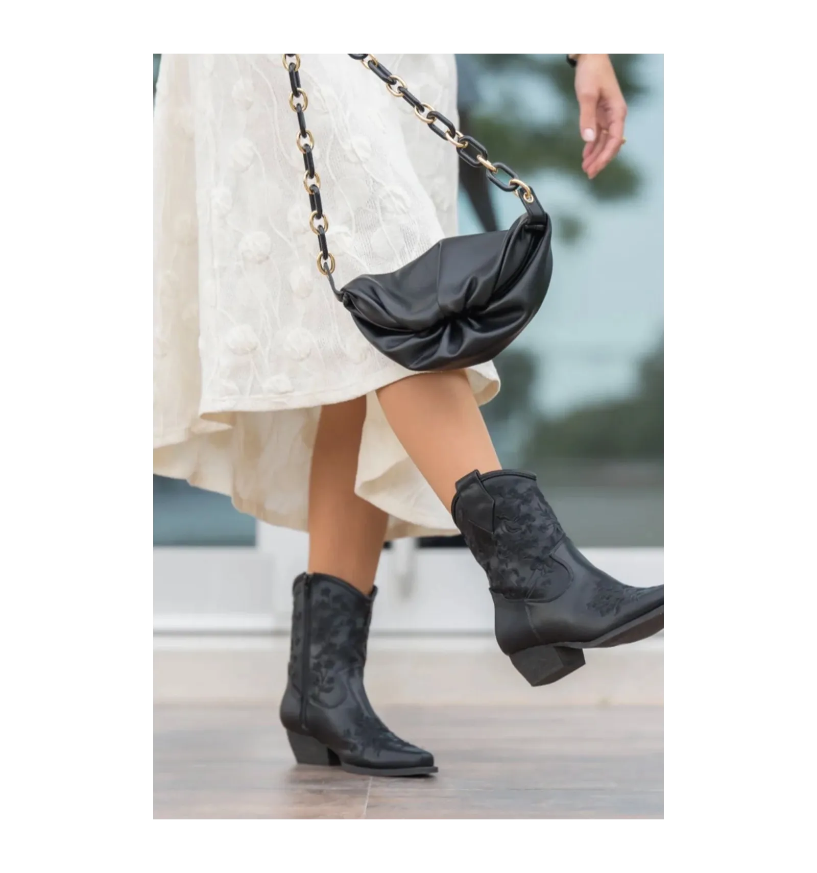 bota baja bronas - negro