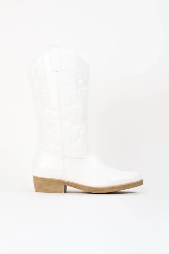 bota cowboy lufer - blanco