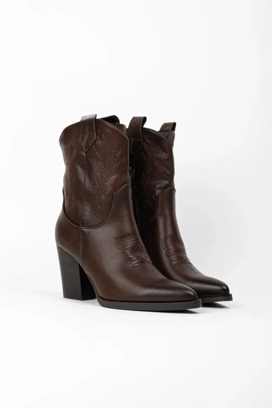 bota cowboy martella - marron