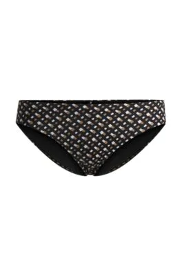 Braguita de bikini con estampado de monograma y colgante con logo