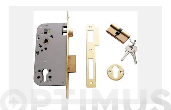 Cerradura embutir, acero latonado, Serie 2030 HL, 40 mm