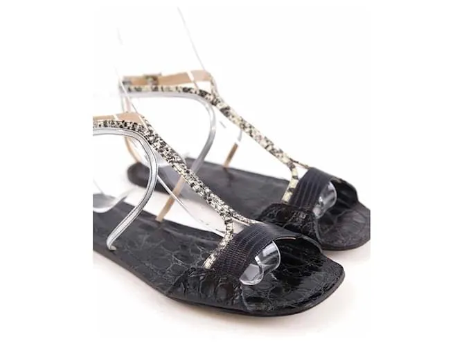 Chloé Zapatos sandalias de cuero. Negro 
