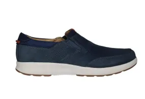 Copete Nobuck Azul Lados Picado/elasticos Cuello Textil