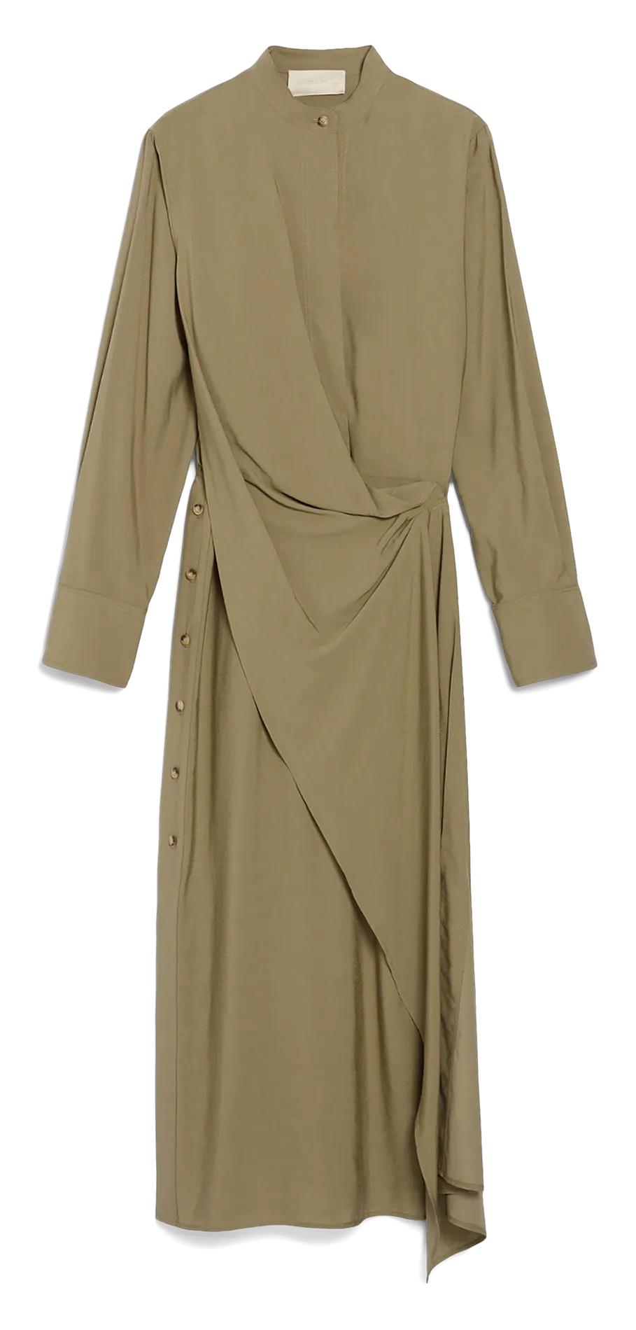 DOLMEN - Vestido largo con cuello redondo en caqui