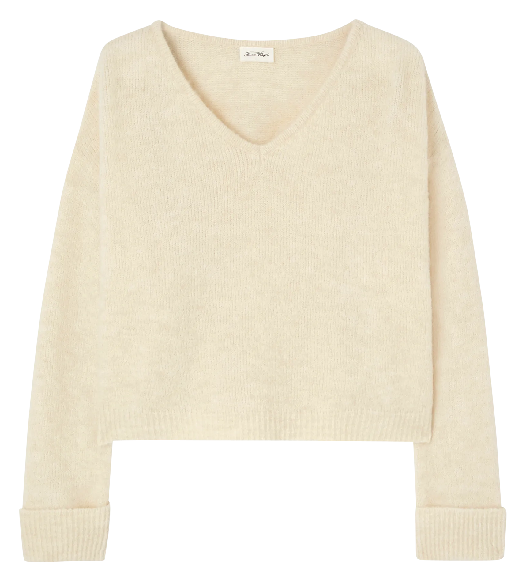 EAST - Sweater oversize con cuello en V en beige