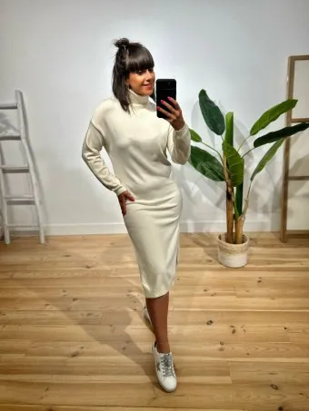 Vestido Básico Punto ANTASYRA Beige