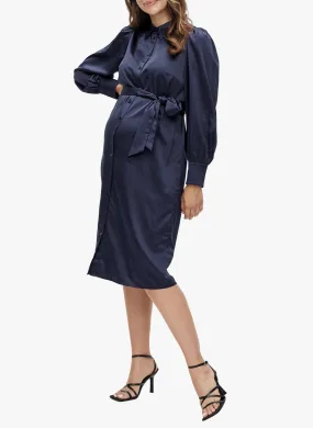 Vestido camisero premamá 2 en 1 en azul