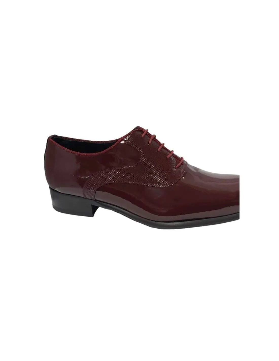 Zapatos Hombre Charol Burdeos